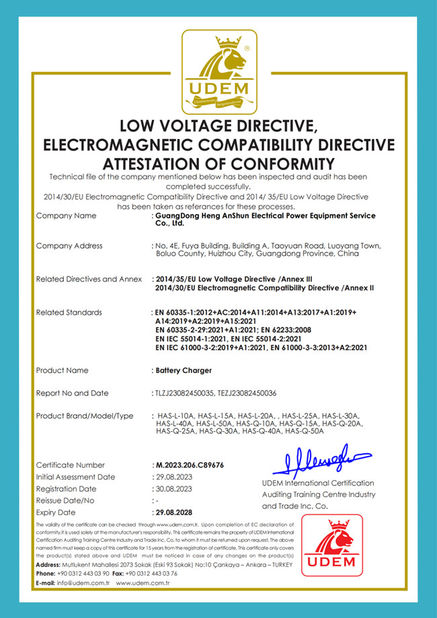 Çin GuangDong Heng AnShun Electrical Power Equipment Service Co., Ltd. Sertifikalar